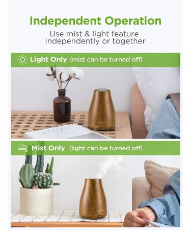 InnoGear Essential Oil Diffuser - Upgraded Aromatherapy Diffuser with 7 Color Lights and 2 Mist Modes - Bronze Finish - Buy Online on GoSupps.com