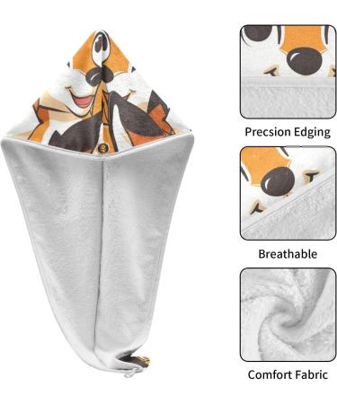 Buy Cute Cartoon Foxes Hair Towels - 2 Pack Super Absorbent Quick Dry Hair Turbans for Women & Girls - Buy Online on GoSupps.com