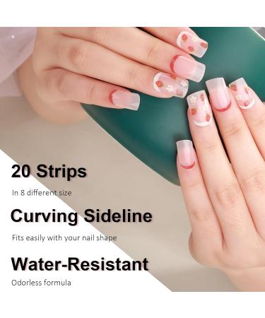 Nail Stickers for Nail Art - Soft Self-Adhesive Gel Nail Wraps (Strawberry) - Buy Online on GoSupps.com