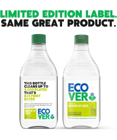 Ecover Lemon & Aloe Washing Up Liquid 450ml - Eco-Friendly Kitchen Essential - Buy Online on GoSupps.com