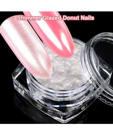 White Pearl Chrome Nail Powder - Shimmer Chrome Pigment for Glazed Donut Nails | Mirror Effect Glitters - 2 Box Set - Buy Online on GoSupps.com
