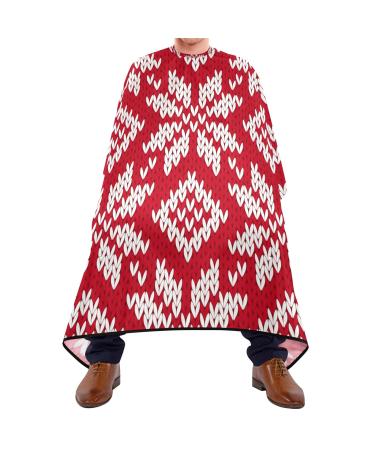 Waterproof Barber Cape -Geometric Red Cheetah Haircut Bib for Men Unisex Hair Cutting Cape(8rp1a)