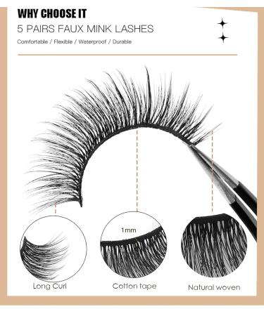 SeiBes Self-Adhesive Eyelashes - 5 Pairs Reusable Fluffy Natural Look False Lashes for Beginners | Easy Application Gift - Buy Online on GoSupps.com