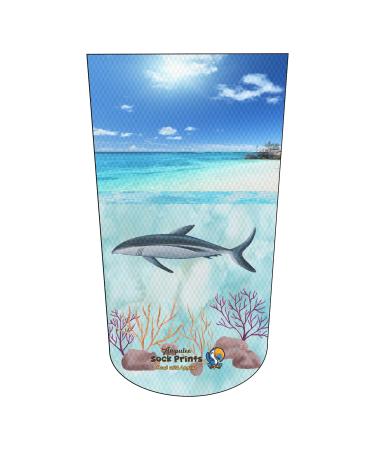 Heal with Appeal Amputee stump sock Shark by Ocean Floor White Water v1 3Ply stump sock