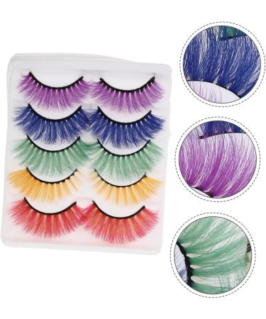 FRCOLOR 25 Pairs Fake Eyelashes False Eyelashes Colorful Lashes Strips Colored Eyelashes Colored False Lashes Colored Lashes Halloween Eyelashes Accessories Imitation Bulk 3d - Buy Online on GoSupps.com