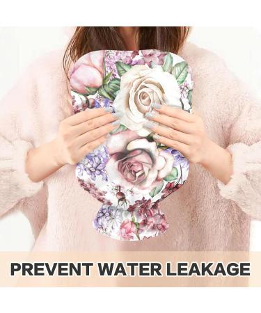 Naanle Hot Water Bottle with Cover - Pink Flowers for Back Pain Relief & Cold Therapy | 1L Transparent Heat Bottle - Buy Online on GoSupps.com