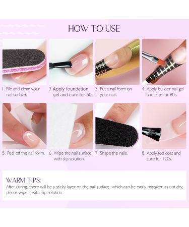 Saviland Assembly Gel for Gel Nails Set - 2x100g Clear & Nudes Builder Nail Gel 3.5oz Nail Extension Kit with Brush File & 100 Nail Shapes - Professional Manicure Studio Essentials - Buy Online on GoSupps.com