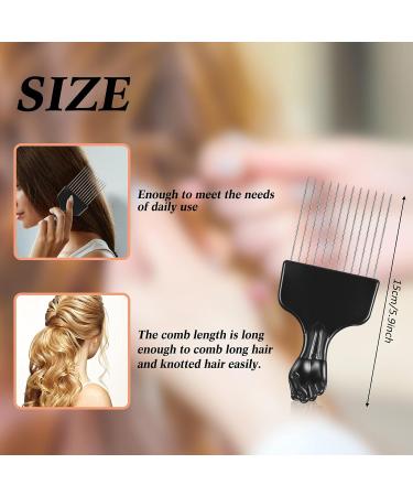 Afro Pick Comb Metal Pick Comb Plastic Afro Pick Hair Comb Wide Tooth Hair Pick Comb Metal Hair Coloring Comb Wig Braid Comb Hairdressing Styling Tool for Curly Hair Style Black (Funny Style) Black 1 Count (Pack of 1) - Buy Online on GoSupps.com
