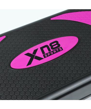 XN8 Adjustable Aerobic Stepper Exercise Step Platform with 3 Risers - Pink - Buy Online on GoSupps.com