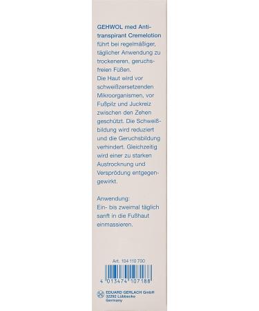 Buy GEHWOL med Antiperspirant Lotion 125 ml - Effective Foot Care for Global Shipping - Buy Online on GoSupps.com