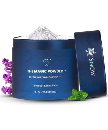 SNOW Magic Toothpaste Whitening Booster Powder - Teeth Whitening & Brightening Powder - Oral Care with Calcium Carbonate and Hydroxyapatite, Great Addition to Teeth Kits Lavender & Mint Flavor, 18g