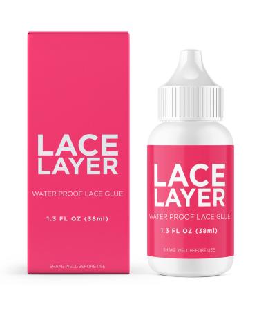 Lace Layer Lace Wig Adhesive - 1.3oz - Invisible Bonding Glue for Lace Wigs  Frontals  and Closures  Waterproof Lace Frontal Glue (Strong Hold)