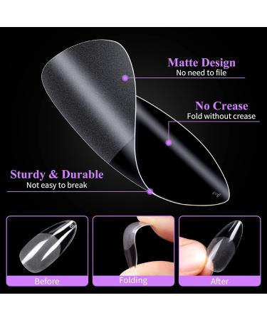 Cell 500 Soft Gel Artificial Nail Tips - Full Cover Almond Fake Nails Set with Glue for Nail Art - Buy Online on GoSupps.com