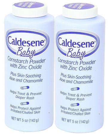 Caldesene Baby Cornstarch Powder With Zinc Oxide 5 oz (Pack of 2) 5 Ounce (Pack of 2)