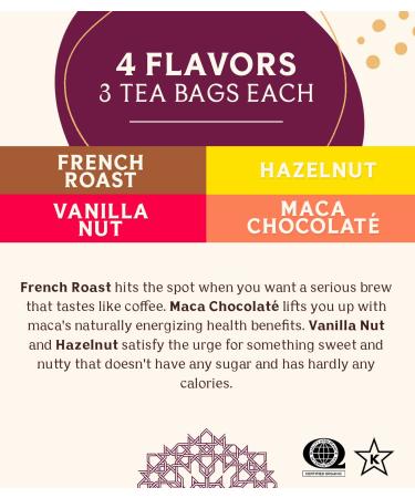 Teeccino Herbal Tea Sampler â€“ 4 Caffeine-Free Flavors, 12 Tea Bags (2.54 oz) - Buy Online on GoSupps.com