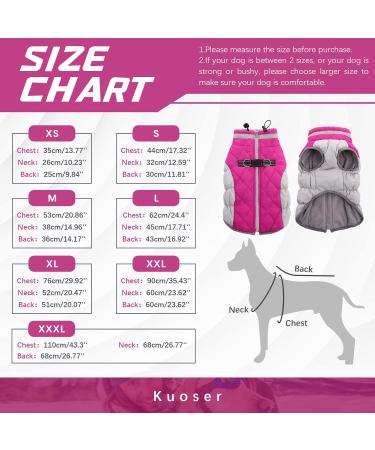 Kuoser Waterproof Dog Coat - Cold Weather Jacket for Small & Medium Dogs | Cozy Fleece-Lined Reflective Winter Vest in Pink - Buy Online on GoSupps.com