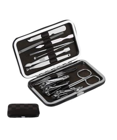 OPKDE 12 in 1 Stainless Steel Pedicure Manicure Set Nail Clipper Scissors Tweezer Cutter Clip Nail Care Cuticle Grooming Kit Tools