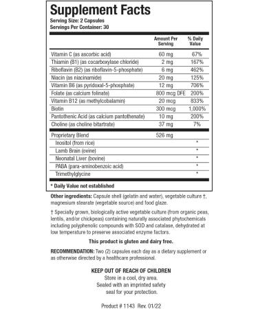 Biochemically Activated B Complex with Thiamin, Riboflavin, Niacin & More - 60 Capsules - Buy Online on GoSupps.com
