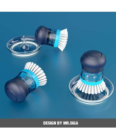 MR.SIGA Soap Dispensing Palm Brush Storage Set Kitchen Brush with Holder for Pot Pan Sink Cleaning 1 Set - Buy Online on GoSupps.com
