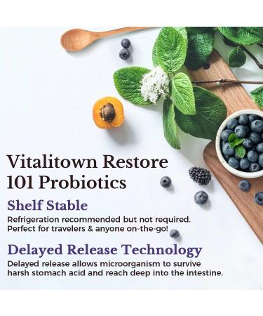 Vitalitown Probiotics - 101 Billion CFUs, 24 Strains, 30 Capsules | Best Digestive Health - Buy Online on GoSupps.com