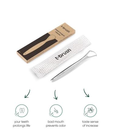 Buy T-brush Stainless Steel Tongue Scraper | Oral Care & Breath Freshener (2 Pack) - International Shipping Available - Buy Online on GoSupps.com