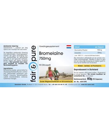 Fair & Pure Bromelain Capsules 750mg - Vegan - 90 Capsules - Buy Online on GoSupps.com
