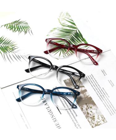 3 Pack Stylish Reading Glasses Spring Hinge Black/Tortoise 2.25x for Men and Women - Buy Online on GoSupps.com