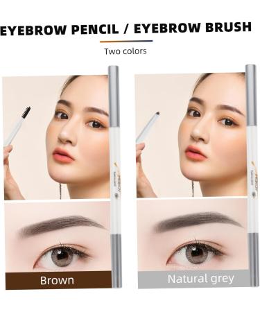 SOESFOUFU 2pcs Abs (shell) Gray Eyebrow Pencils 2 in 1 Brow Pen Eyebrow Pen - Buy Online on GoSupps.com
