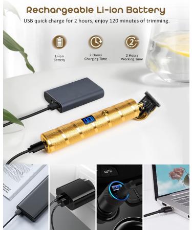 Qhou Upgraded T Outline Clippers for Men - Cordless Electric Hair Trimmer Kit with LED Display - Buy Online on GoSupps.com