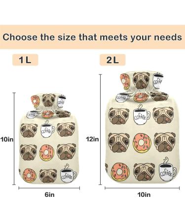 Naanle Donut Mops Dog Hot Water Bottle - 1L Transparent Heat Bottle for Bed Hand & Feet Warmer | Pain Relief & Cold Therapy - Buy Online on GoSupps.com