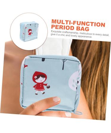 Buy Healeeved Aunts Towel-Storage Bag for Girls - Stylish Sky Blue Polyester Cosmetic Pocket - Perfect for First Period and Daily Use - 13x13x5cm - Buy Online on GoSupps.com
