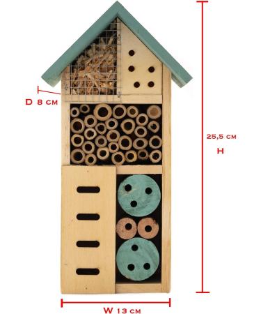 ADEPTNA Small Wooden Garden Insect Hotel - Nest Home for Bees, Beetles, Ants, Ladybirds and More - Buy Online on GoSupps.com