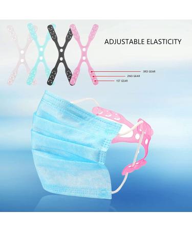 Adjustable Mask Extender Strap - Relieve Ear Pain & Pressure - Anti-Drop Lanyard - Face Mask Holder Hook - Transparent White/Blue/Pink/Black - Buy Online on GoSupps.com