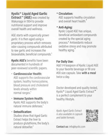 Kyolic Aged Garlic Extract Liquid Vegetarian 2oz + 60 Refillable Capsules â€“ Heart Health Support - Buy Online on GoSupps.com