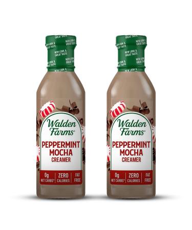 Walden Farms Peppermint Mocha Coffee Creamer 12 oz Bottle (Pack of 2) - Fresh & Flavorful Vegan Paleo & Keto Friendly Non-Dairy Milk Substitute 0g Net Carbs - For Coffee Shakes Cocktails and More 12 Ounce (Pack of 2)
