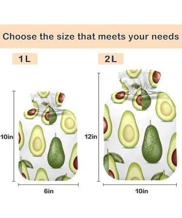 Naanle Avocado Tropical Fruit Hot Water Bottle - 1L Transparent for Pain Relief & Heat Therapy | Ideal for Bed Hand & Foot - Buy Online on GoSupps.com