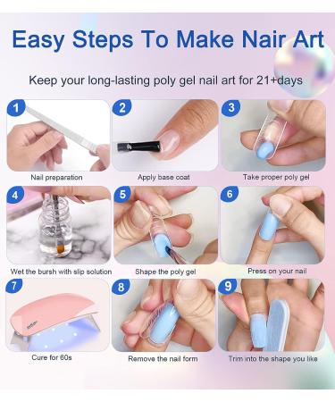 Poly Gel Nail Kit: 6 Colors, Nail Lamp, Extension Kit, Top Base Coat, Builder Tools - Ideal for Beginners - Buy Online on GoSupps.com