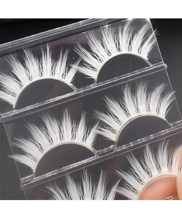 White False Eyelashes for Cosplay & Halloween | Natural Look Anime Makeup - 3 Pairs - Buy Online on GoSupps.com