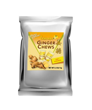 Prince of Peace Ginger Chews with Lemon, 2.2lb/1 kg.  Candied Ginger  Candy Pack  Ginger Chews Candy  Natural Candy  Ginger Candy for Nausea