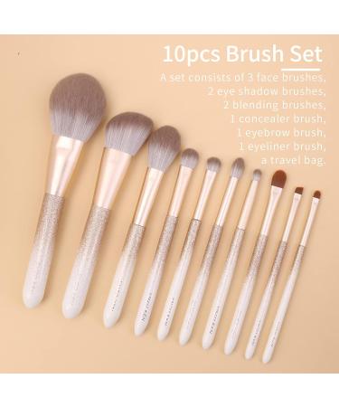 ENZO KEN Deluxe Natural Fox Hair Makeup Brush Set - Extra Soft Brushes for Face and Eye Makeup - Professional Beauty Brushes Set with Case - Gold and Pearls White Design - Buy Online on GoSupps.com