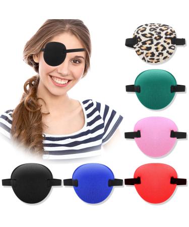 Bewudy 6PCS Eye Patch 3D Adjustable Eye Patches Lazy Eye Patches for Left or Right Eyes for Adults and Kids 6 Colors Soft Eye Patches