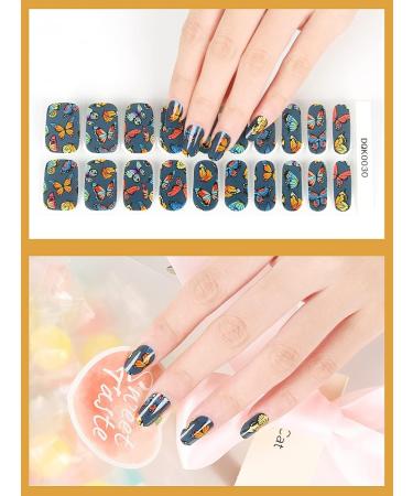 Kalolary 20PCS Butterfly Blue Nail Gel Polish Strips - Self-Adhesive Full Wraps for UV/LED Lamp - Nail Adhesive Wrap Stickers for Cured Gels - Buy Online on GoSupps.com