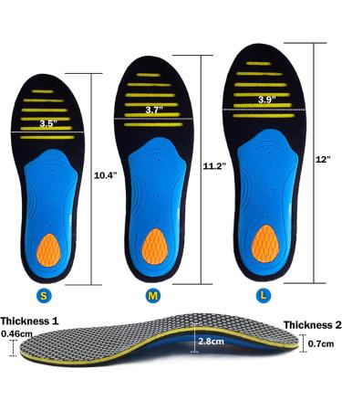Plantar Fasciitis Arch Support Insoles for Men & Women - Shock Absorbing Orthotic Insoles for Flat Feet & High Arch Pain Relief - Comfort Fit for S Sizes (Men 4-8 Women 5.5-9.5 - Buy Online on GoSupps.com