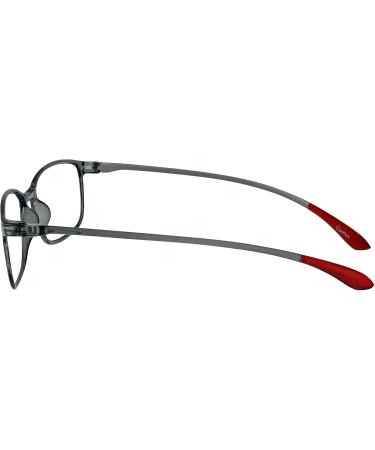 Opulize ICE Reading Glasses 2 Pack - Ultralight Crystal Gray & Dark Red Frames | +1.00 to +3.00 Diopters - Stylish & Comfortable for Men - Buy Online on GoSupps.com