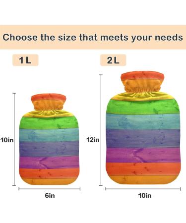 Buy Naanle Wood Rainbow Heat Bottle with Cover - 1L Hot Water Bottle for Bed Hand and Feet Warmer | Pain Relief & Heat Therapy - International Shipping Available - Buy Online on GoSupps.com