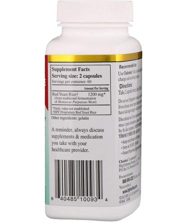 Healthy Origins HPF Cholestene Red Yeast Rice - 120 Capsules | Natural Cholesterol Support - Buy Online on GoSupps.com