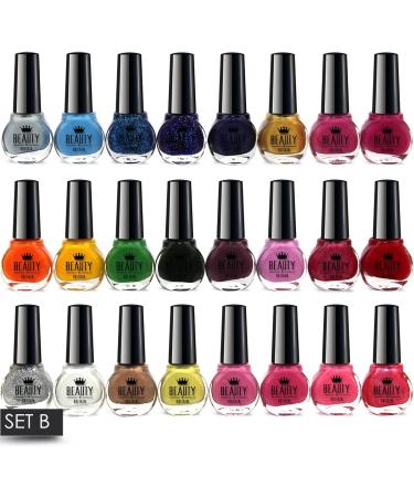 Beauty4Britain 24 Nail Polish Set 24 Different Shades Luxury Box The Best Gift UK (Colour Set B) - Buy Online on GoSupps.com