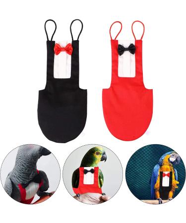 Baluue 2Pcs Washable Bird Diaper Set with Bowtie for Parrot Flight Suit - Size L XL - Buy Online on GoSupps.com