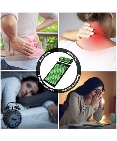 Buy Acupressure Massage Mat & Pillow Set for Relaxation & Pain Relief | Black & Green - International Shipping Available! - Buy Online on GoSupps.com