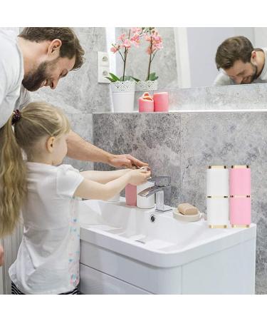 Portable Toothbrush Mugs - 2-Pack Travel Cups & Holder for Camping Business Trips & Home - White & Pink - Buy Online on GoSupps.com